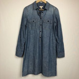 J. Crew chambray denim pullover tunic dress